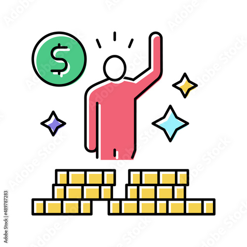 winner lotto color icon vector illustration