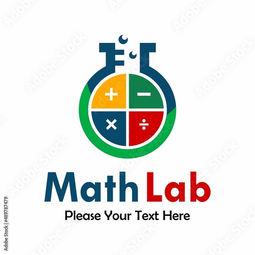 Math lab logo template illustration