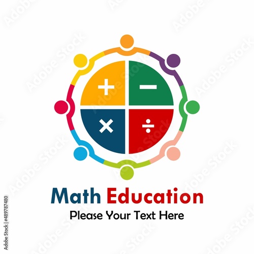 Math education logo template illustration