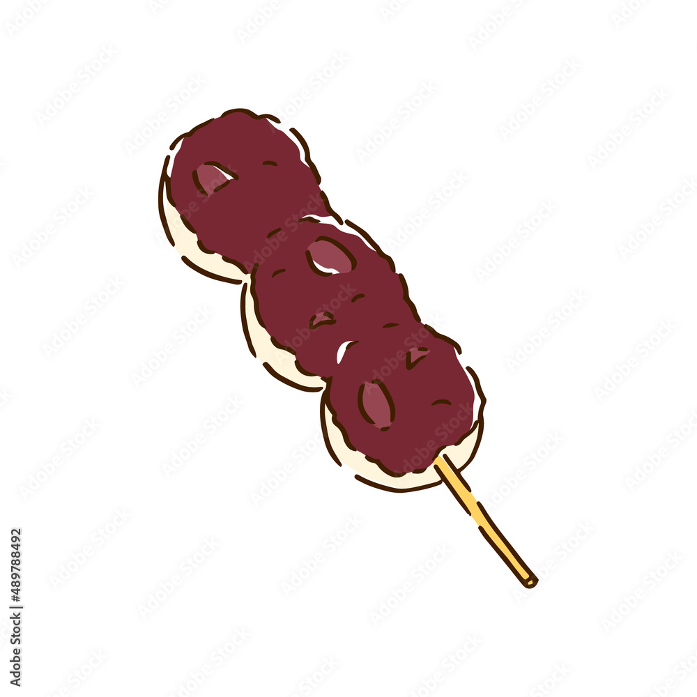 あんこ団子　手描き風