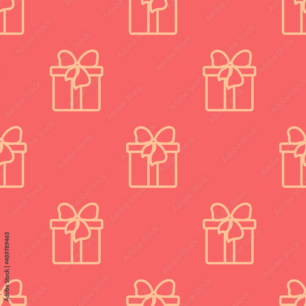 Seamless pattern with contours of gifts. Festive flat style design for packaging and print. Vector. Seamless pattern with contours of gifts. Festive flat style design for packaging and print. Vector.