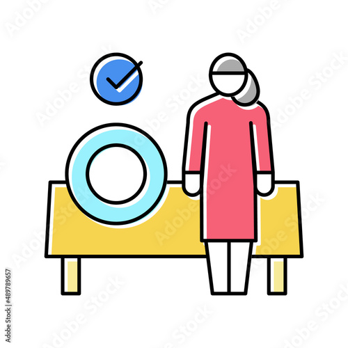 preparing meals babysitter color icon vector illustration
