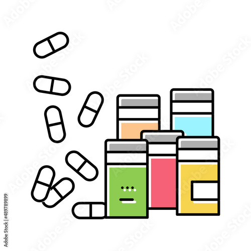 pills homeopathy containers color icon vector illustration