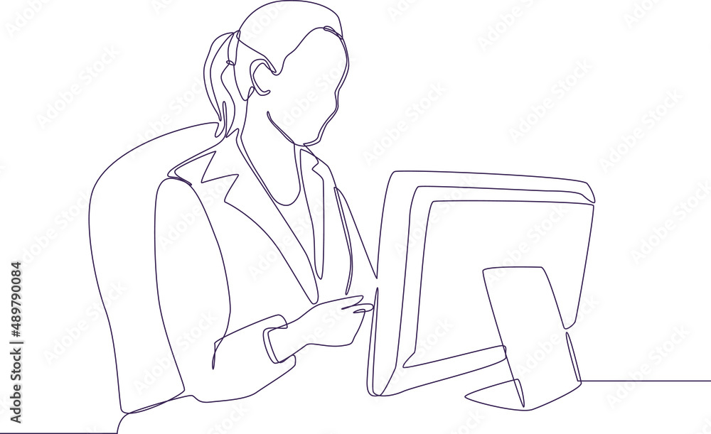 The day-to-day work of the accountant is to input and calculate the finances of a work process. Simple line drawing of accountant. Basic accountant. Vector illustration. The day-to-day work of the accountant is to input and calculate the finances of a work process. Simple line drawing of accountant. Basic accountant. Vector illustration.