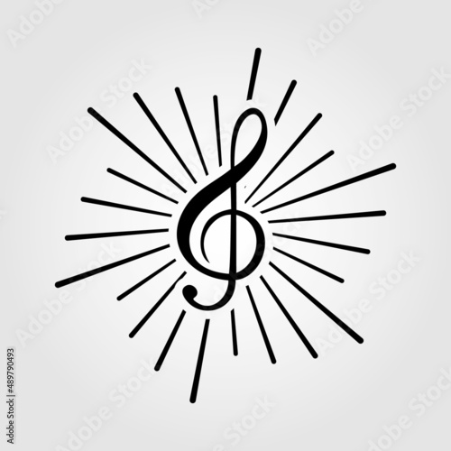 Treble clef icon isolated on white background. Vector illustration