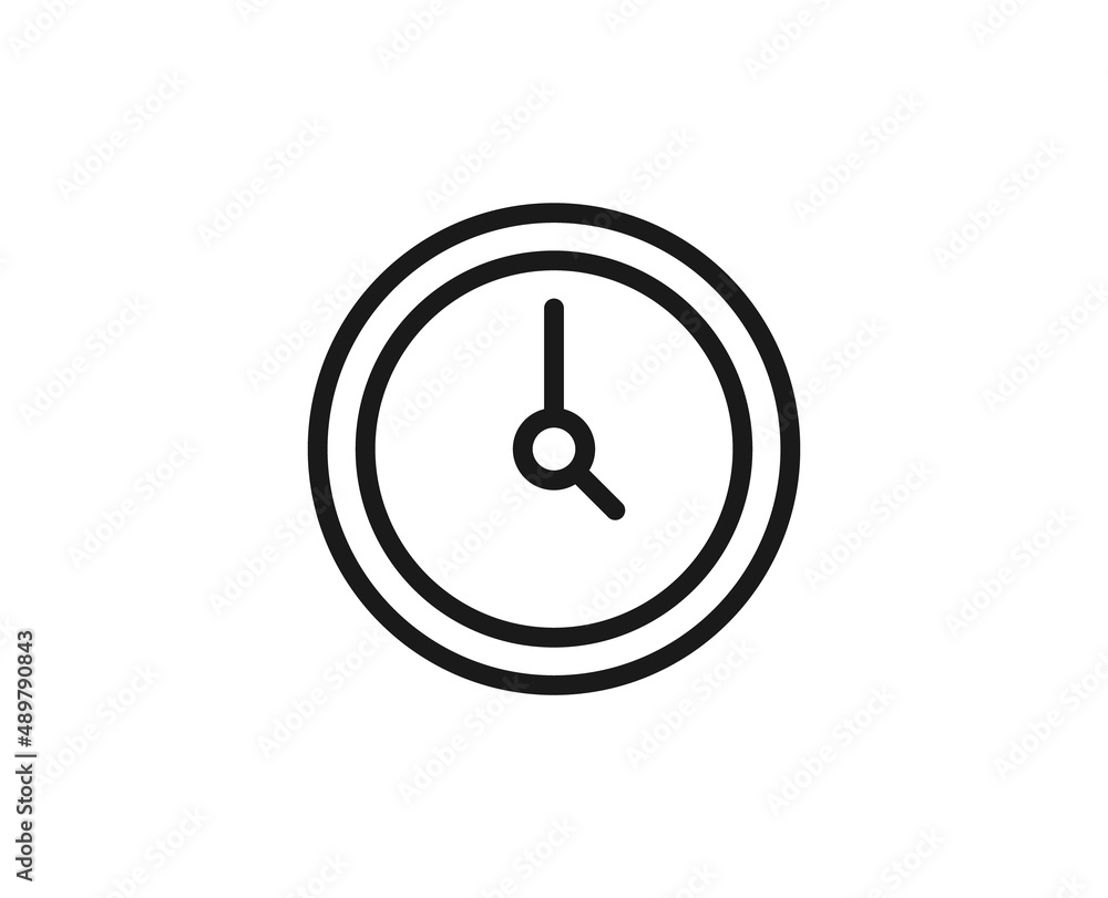 Clock line icon on white background Clock line icon on white background