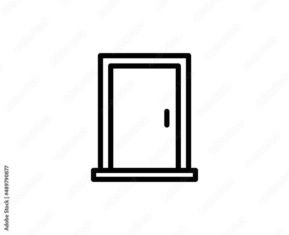 Door icon concept. Single premium editable stroke pictogram perfect for logos, mobile apps, online shops and web sites. Vector symbol isolated on white background. Door icon concept. Single premium editable stroke pictogram perfect for logos, mobile apps, online shops and web sites. Vector symbol isolated on white background.