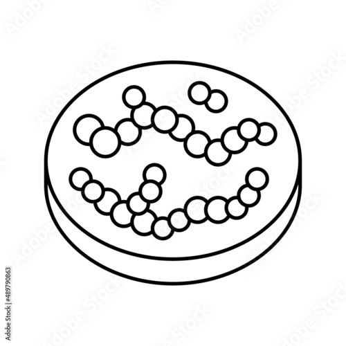streptococcus bacteria line icon vector illustration