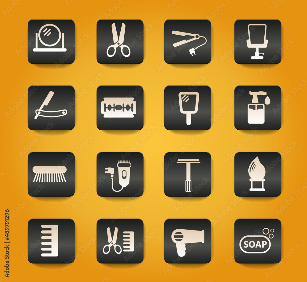 barbershop icon set barbershop icon set