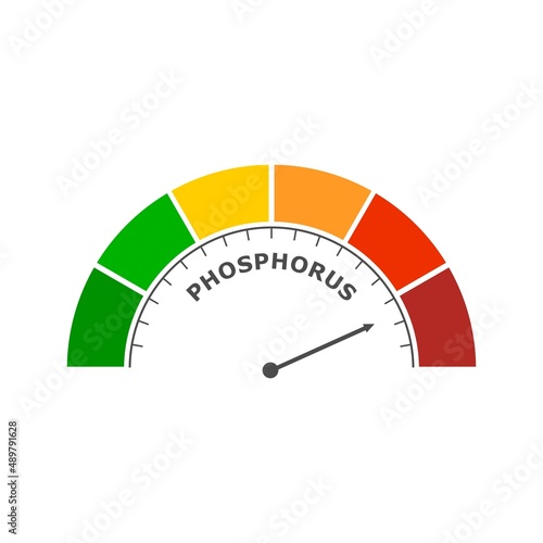 Phosphorus level abstract scale. Food value measuring
