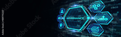 Business, Technology, Internet and network concept. GOVERNANCE successful business concept.3d illustration