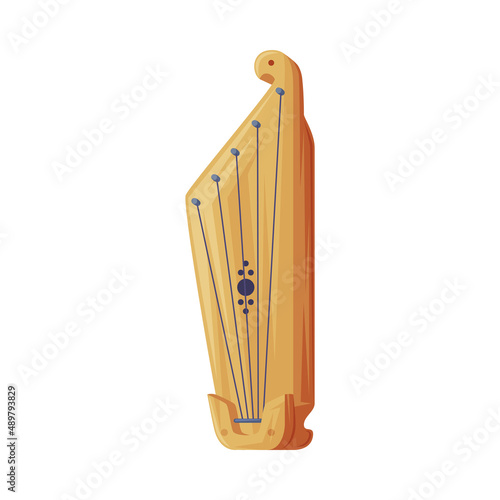 Harp as Stringed Musical Instrument and Finland Symbol and Attribute Vector Illustration