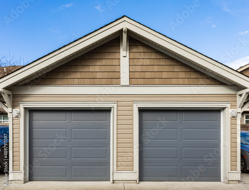 Fototapeta Naklejka Na Ścianę i Meble -  Garage door in Vancouver, Canada. Garage door in luxury house