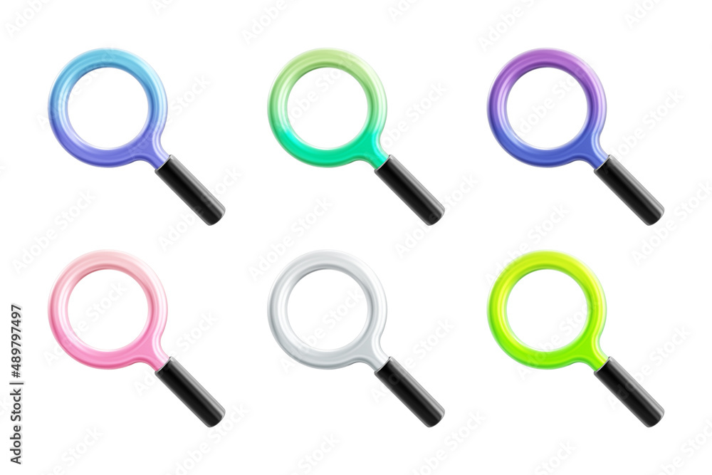 Search icons collection realistic 3d vector illustration Search icons collection realistic 3d vector illustration