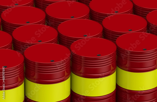 red oil industry metal containers illustration 3d rendering