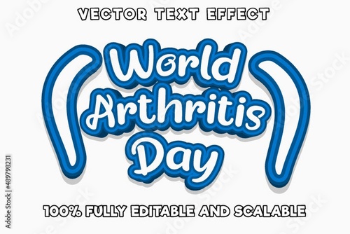 Editable text effect world arthritis day with new modern style