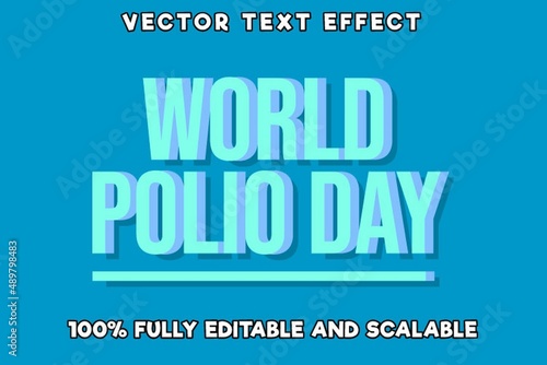 Editable text effect world polio day with new modern style