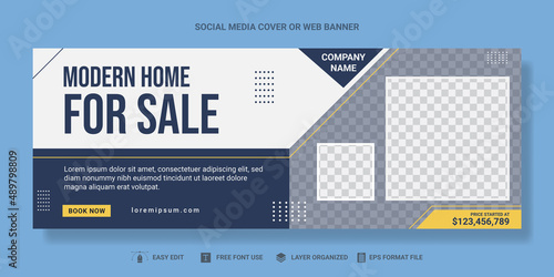 Real estate house property social media cover banner