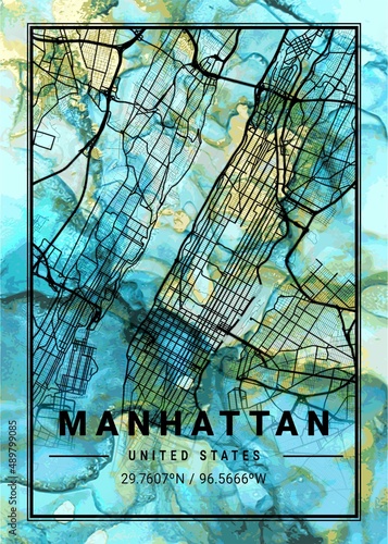 Manhattan Flowercup Marble Map photo