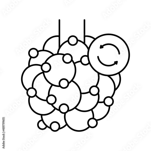 interstitial lung disease line icon vector illustration