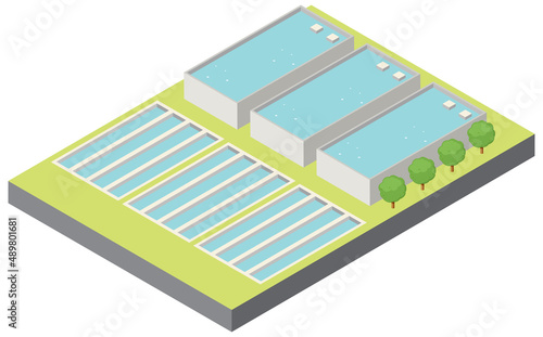 Isometric industrial area of desalination plant
