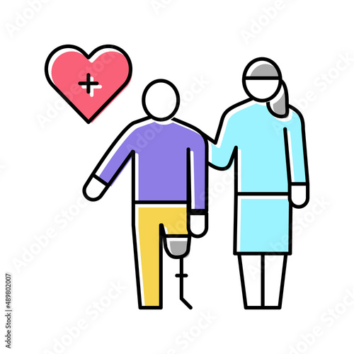 personal care homecare service color icon vector illustration