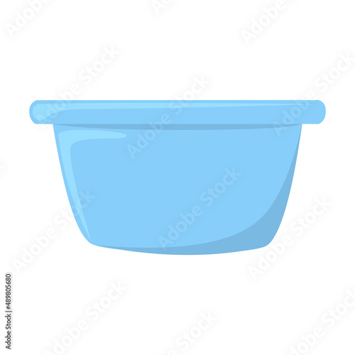 Vector colorful washbowl for laundry isolated flat illustration