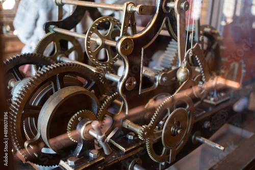 Ancient Circular Iron Mechanisms for the Movement of the Mechanical Clock of a Tower photo