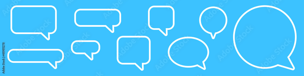 Speech bubbles icons set. Talk. Concept of dialogue, messages or speech. Vector illustration Speech bubbles icons set. Talk. Concept of dialogue, messages or speech. Vector illustration