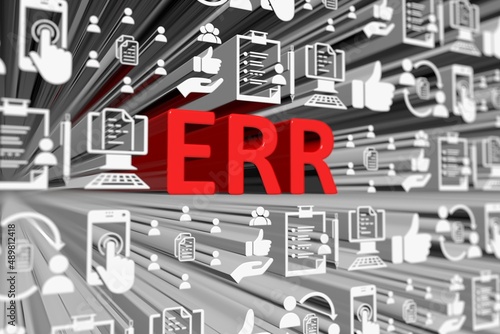 ERR concept blurred background 3d render illustration