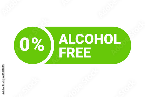 Alcohol free label icon. Zero alcohol icon pharmacy symbol