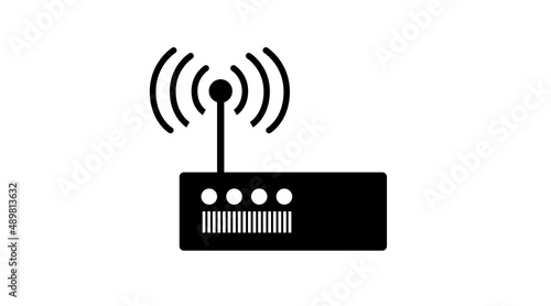 Router Icon. Vector isolated black and white illustration of a router