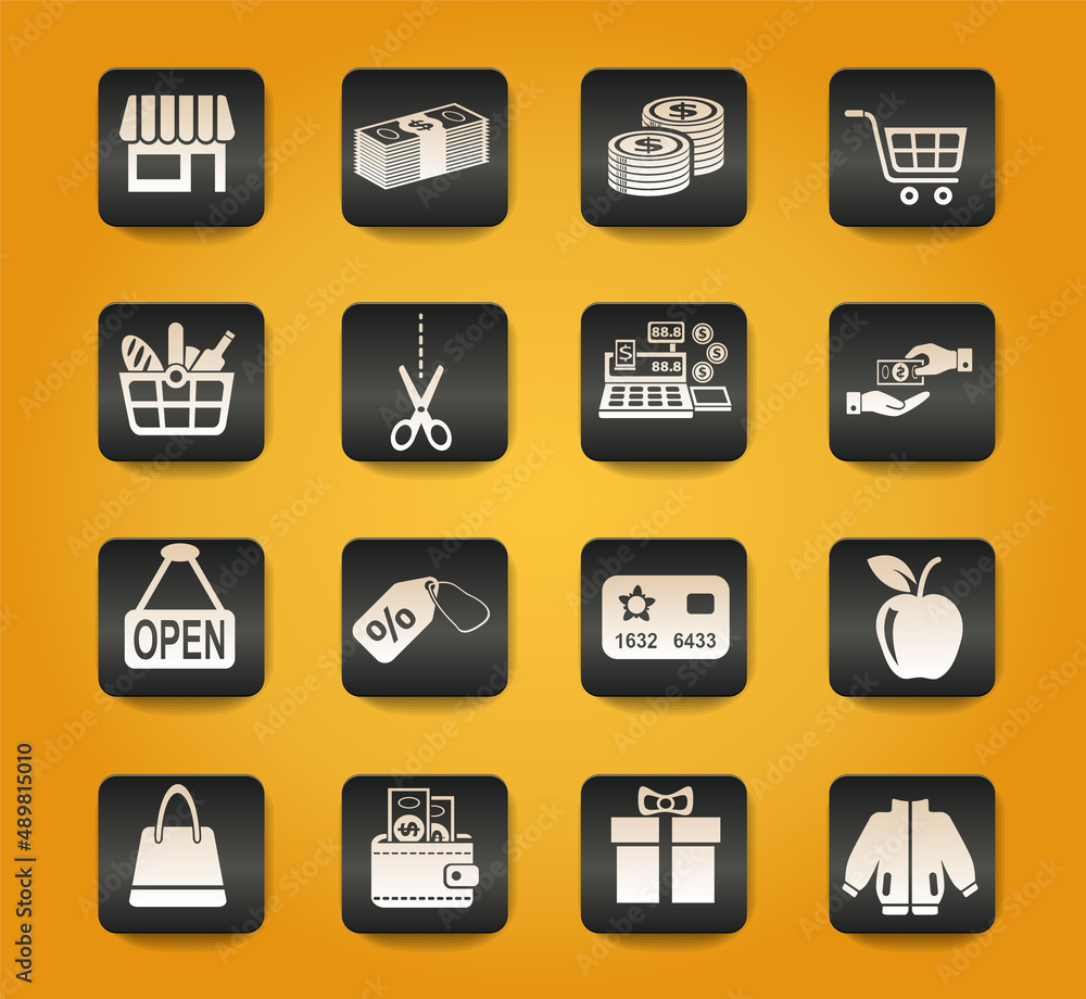 shopping icon set shopping icon set