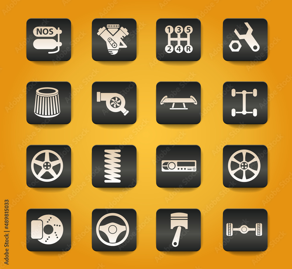 auto tuning icon set auto tuning icon set