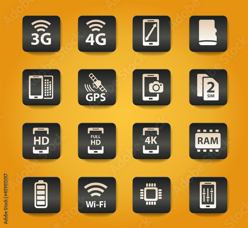 Smarthone specs simply icons