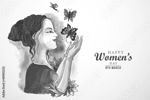 Happy international womens day celebration for young girl design