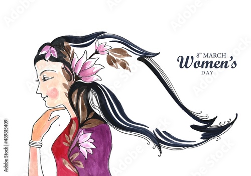 Beautiful international womens day invitation card background