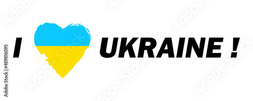 I love ukraine, great design for any purposes. Heart love. Love symbol. Vector illustration. stock image.