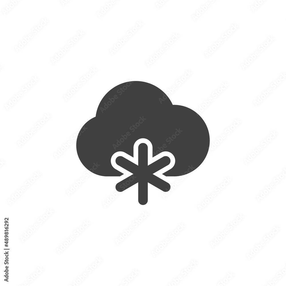 Cloud and snowflake vector icon Cloud and snowflake vector icon