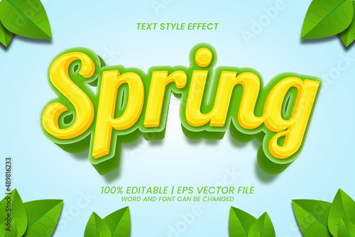 Cute 3d Spring Cartoon style text effect editable