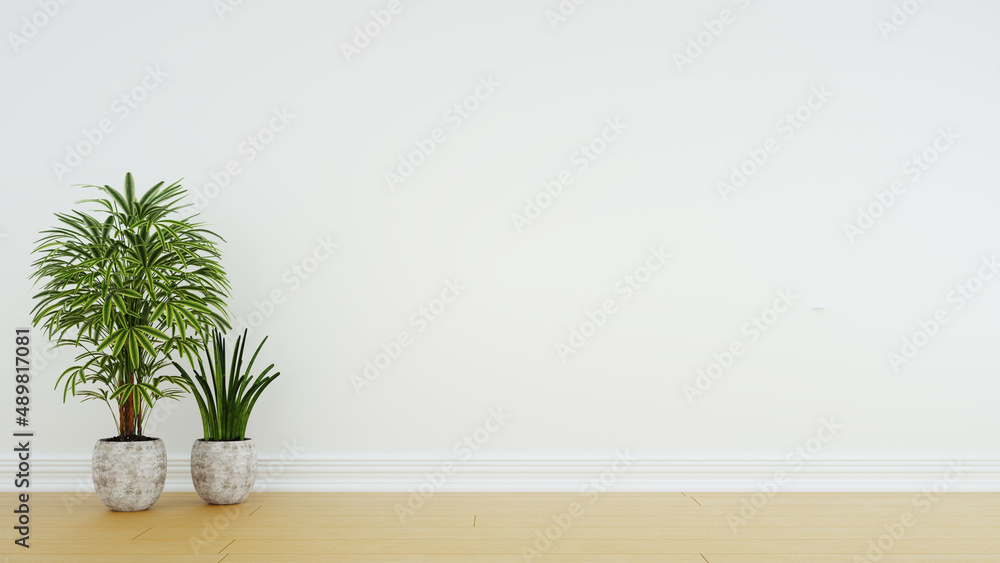 empty interior room with white wall and wood floor 3d render empty interior room with white wall and wood floor 3d render