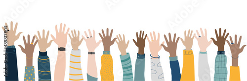 Bannière - Mains ouvertes - Rassemblement et solidarité - Vivre ensemble photo