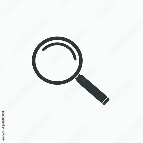 Magnifying glass, magnifier, zoom, loupe, search, glass, lens, find icon vector isolated