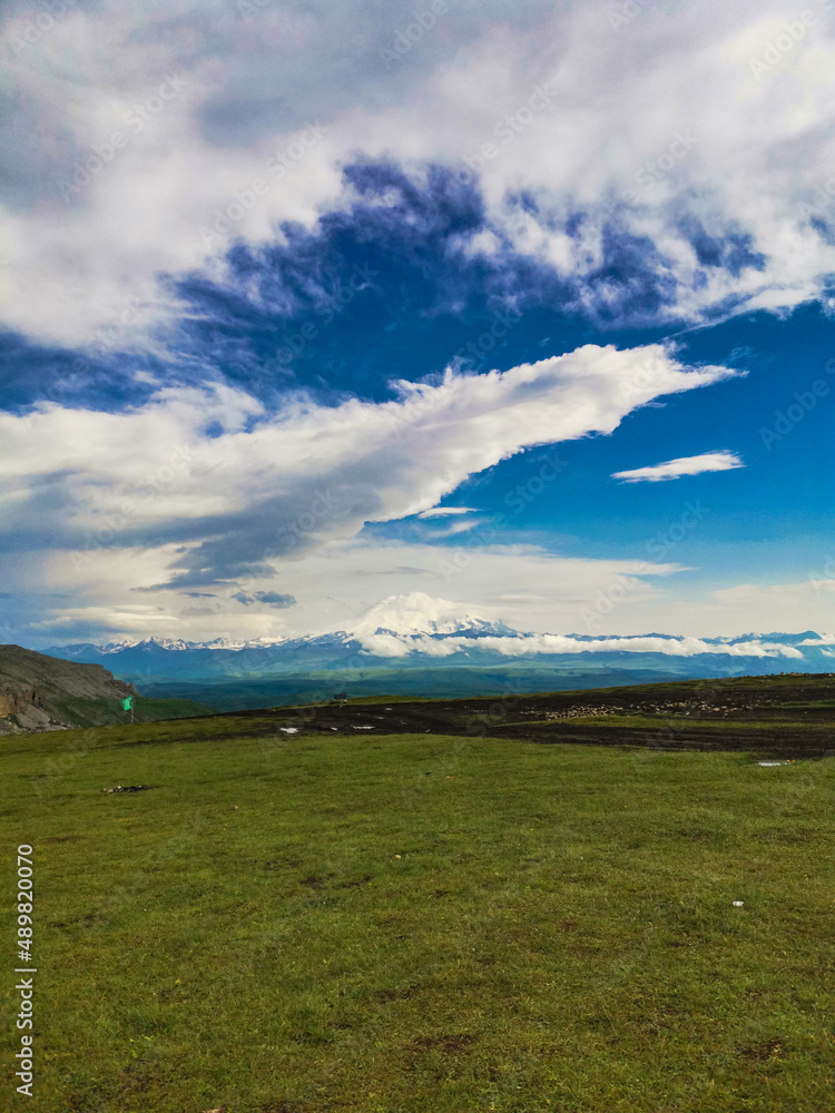 The mountain of the Bermamyt plateau in Karachay-Cherkessia, Caucasus, Russia 2021. June