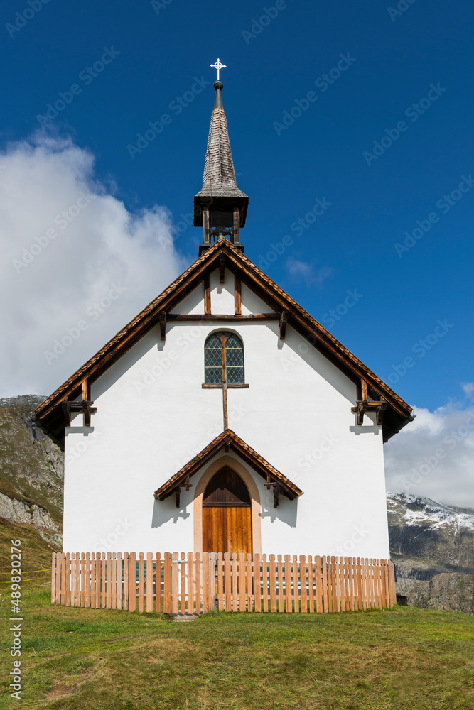 Kleine Kapelle für Hochzeiten auf der Belalp im Oberwallis, Schweiz Kleine Kapelle für Hochzeiten auf der Belalp im Oberwallis, Schweiz