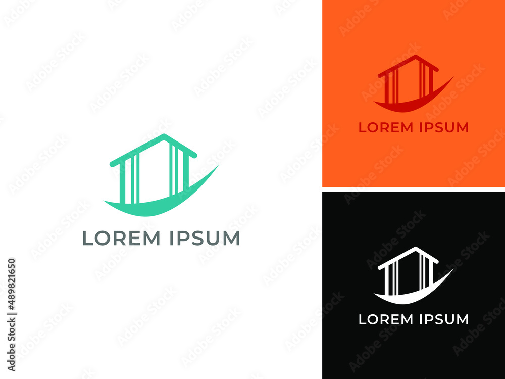 ILLUSTRATION HOME, MODERN INDUSTRIAL HOUSE FLAT COLOR SIMPLE LOGO VECTOR INSPIRATION ILLUSTRATION HOME, MODERN INDUSTRIAL HOUSE FLAT COLOR SIMPLE LOGO VECTOR INSPIRATION