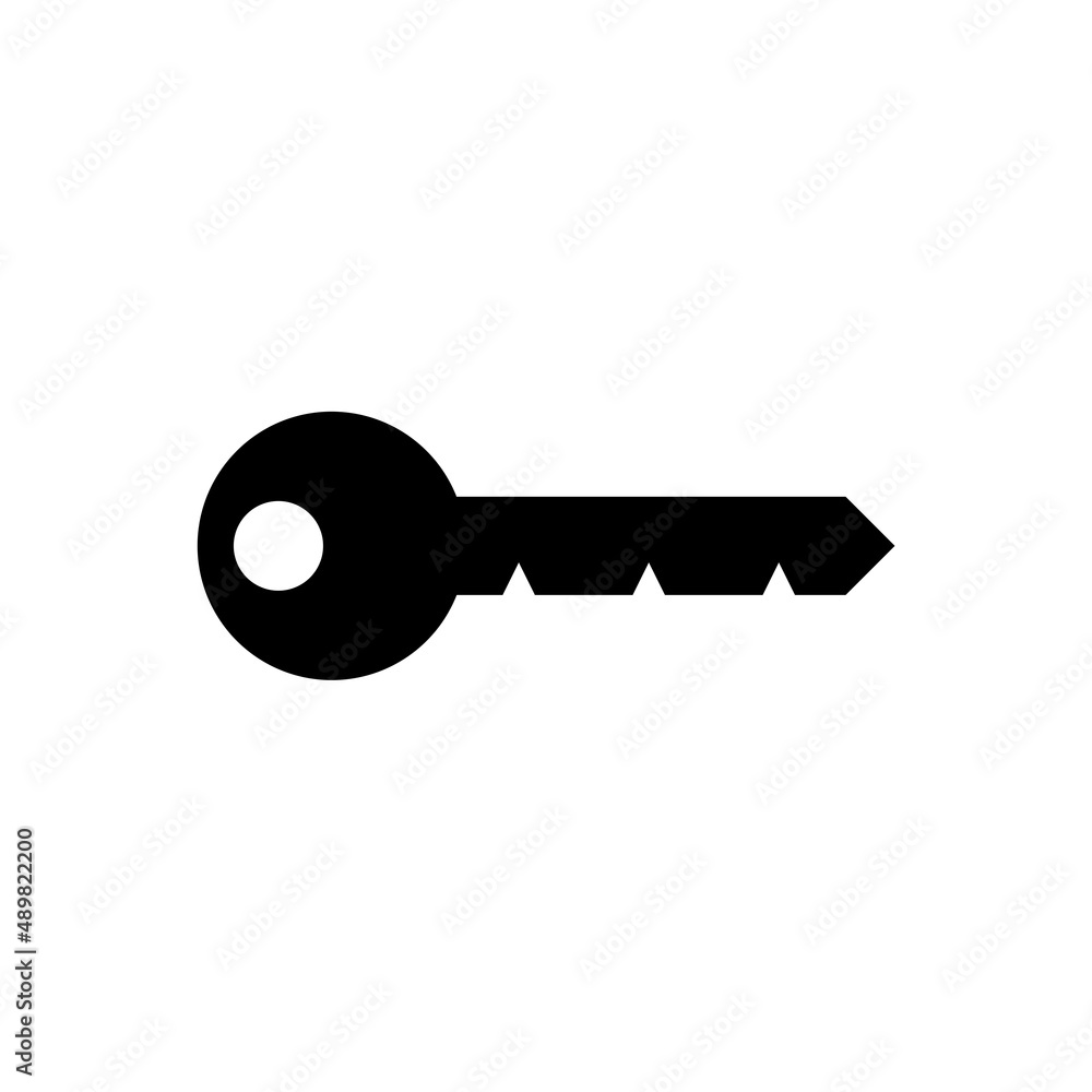 Key icon. House key minimal design icon isolated on white background Key icon. House key minimal design icon isolated on white background