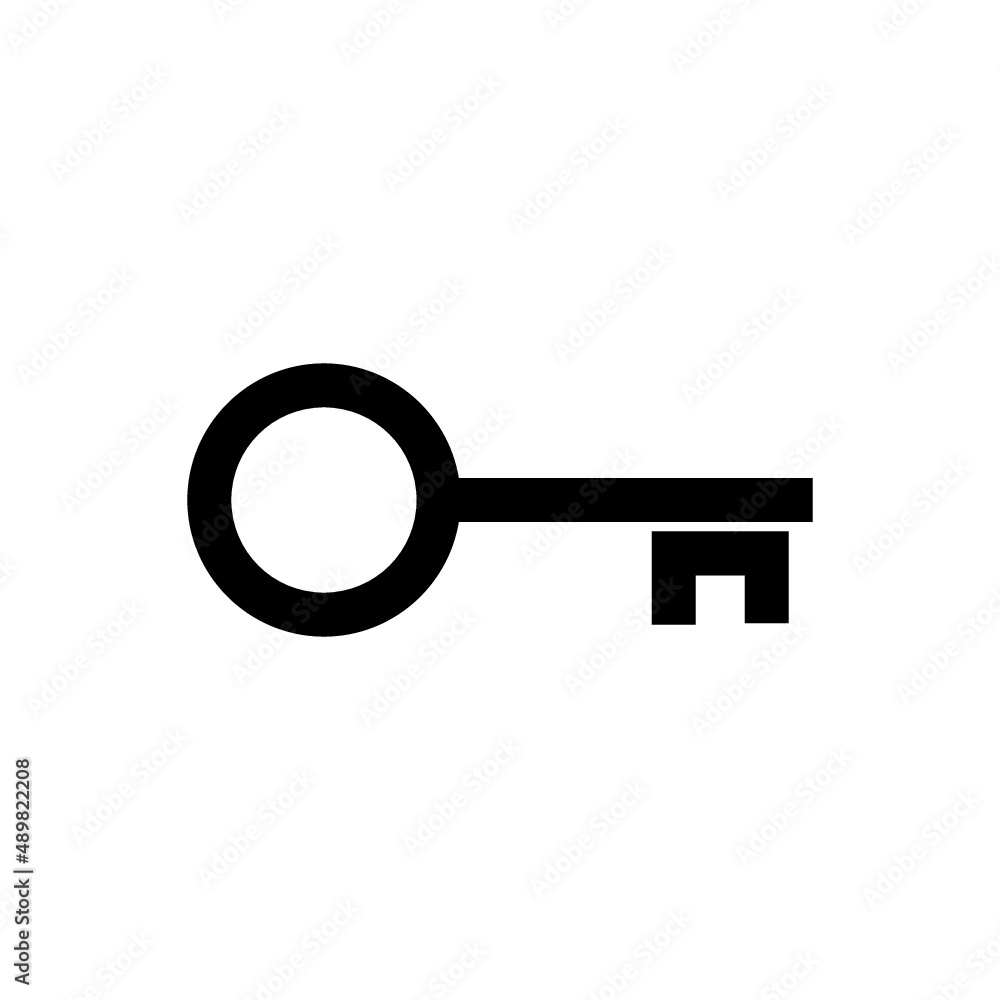 Key icon. House key minimal design icon isolated on white background Key icon. House key minimal design icon isolated on white background