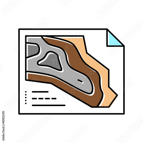 engineering and design quarry mining color icon vector illustration