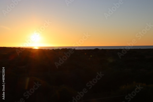 Sunset over Shark Bay near the town of Denham  Western Australia.